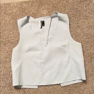 Topshop Light Blue V-Neck Crop Top